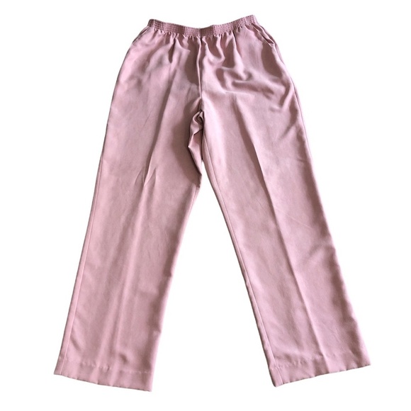 ALFRED DUNNER Pants(2) Women's Size 12 Pink Blue High Waist Faux Suede Pull-On - Picture 9 of 16